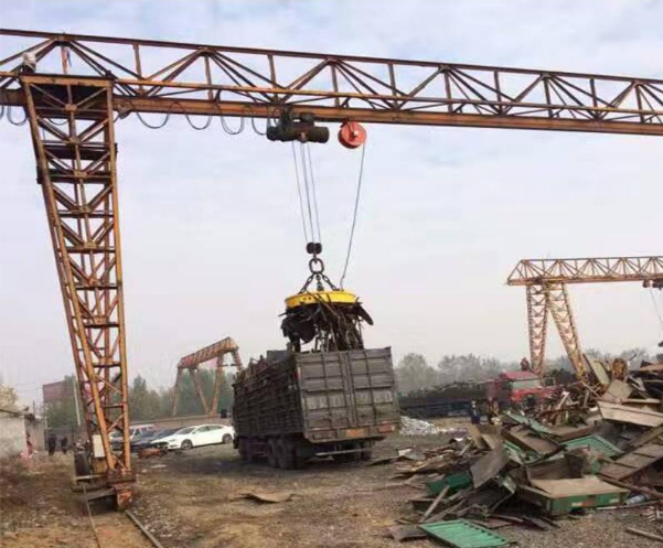 二手雙梁電磁盤龍門吊不易退磁怎么辦？